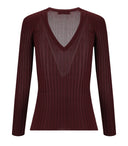 Elisabetta Franchi Rouge Noir Ribbed Top