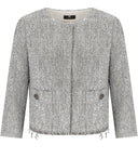 Elisabetta franci srebrna kurtka z urokami