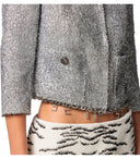 Elisabetta franci srebrna kurtka z urokami