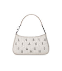 Elisabetta Franchi Silver Shoulder Bag With Rhinestones