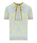 Elisabetta Franchi Sky Blue Lemonade Floral Top