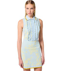 Elisabetta Franchi Sky Blue Lemonade Polo Style Dress