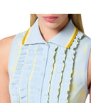 Elisabetta Franchi Sky Blue Lemonade Polo Style Dress