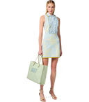 Elisabetta Franchi Sky Blue Lemonade Polo Style Dress