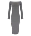 Elisabetta Franchi Steel Knitted Midi Dress