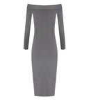 Elisabetta Franchi Steel Knitted Midi Dress