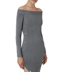 Elisabetta Franchi Steel Knitted Midi Dress