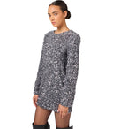 Elisabetta Franchi Steel Mini robe avec paillettes