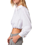 Elisabetta Franchi White Poplin Crop Shirt