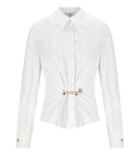 Elisabetta Franchi White Shirt With Brooch