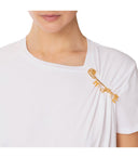 Elisabetta Franchi White T-shirt avec broche