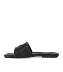 Emporio Armani Black Quilted Flat Sandal