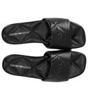 Emporio Armani Black Quilted Flat Sandal