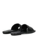 Emporio Armani Black Quilted Flat Sandal