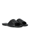 Emporio Armani Black Quilted Flat Sandal