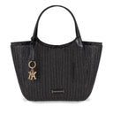 Emporio Armani Black Straw Handtas