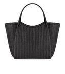 Emporio Armani Black Straw Handtas