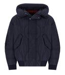 Emporio Armani Blue Matelassé con cappuccio