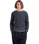 Emporio Armani Chevron Blue Crewneck Pulloper