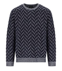 Emporio Armani Chevron Blue Crewneck Pulloper