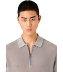 Poloshirt a maglia grigia Emporio Armani