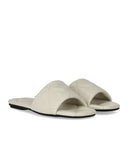 Emporio Armani Ivory Quilted Flat Sandal