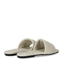Emporio Armani Ivory Quilted Flat Sandal