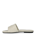 Emporio Armani Ivory Quilted Flat Sandal