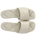 Emporio Armani Ivory Quilted Flat Sandal