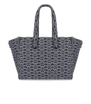 Emporio Armani Monogram Blue écru Medium Shopping Bag