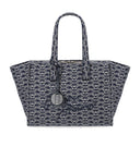 Emporio Armani Monogram Blue écru Medium Shopping Bag