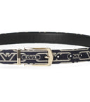 Emporio Armani Monogram Blue Ecru Reversible Belt