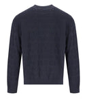 Emporio Armani Navy Blue Monogram Crewneck Jumper