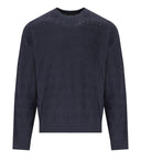 Emporio Armani Navy Blue Monogram Crewneck Jumper