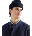 Emporio Armani Navy Blue Nadelstreifenjacke mit Mandarinkragen