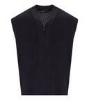 Cardigan senza maniche blu emporio armani