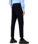 Pantaloni di miscela blu emporio armani blu navy