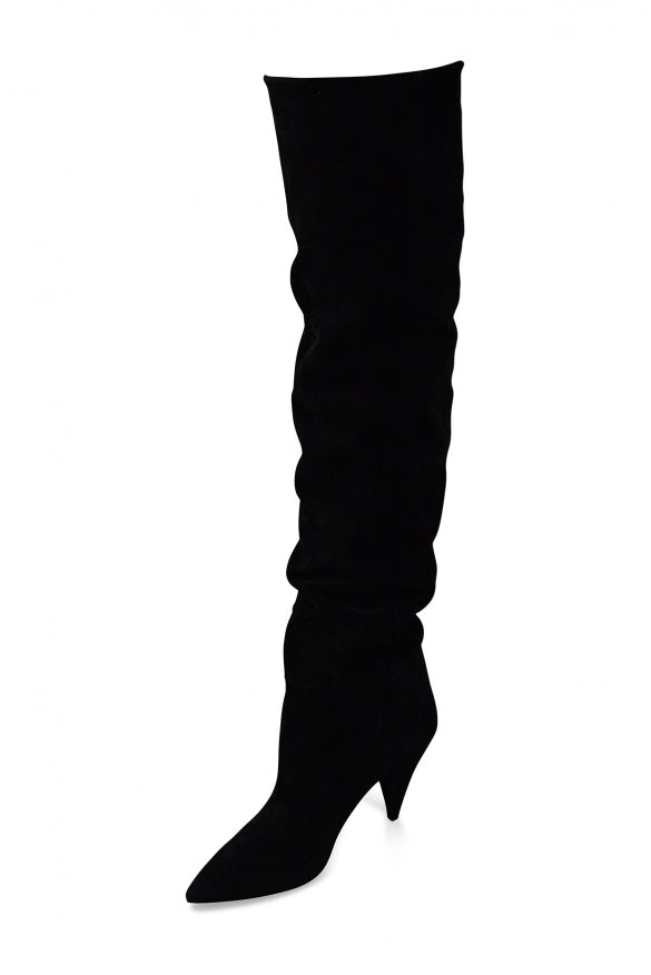 Saint Laurent Era 85 sur les bottes du genou