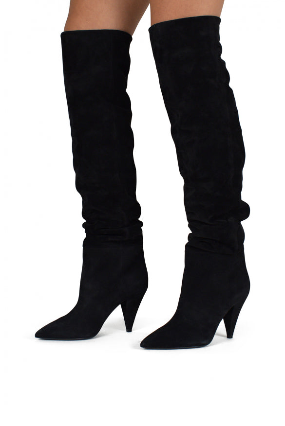 Saint Laurent Era 85 sur les bottes du genou