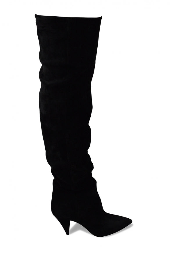 Saint Laurent Era 85 sur les bottes du genou