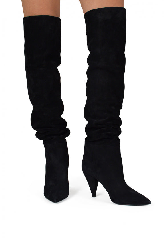 Saint Laurent Era 85 sur les bottes du genou