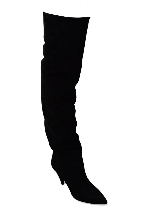 Saint Laurent Era 85 sur les bottes du genou
