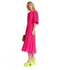 Essentiel Antwerp Dazzers Fuchsia Midi Dress