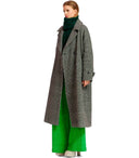 Essentiel Antwerp Economist Black And White Oversize Coat