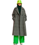 Essentiel Antwerp Economist Black And White Oversize Coat