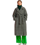 Essentiel Antwerp Economist Black And White Oversize Coat