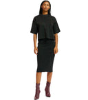 Essentiel Antwerp Elevate Black Midi Skirt