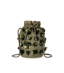 Essentiel Antwerp codificata Kaki Green Bucket Bag