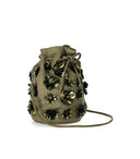Essentiel Antwerp codificata Kaki Green Bucket Bag