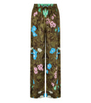 Essentiel Antwerp Faul Khaki Green Wide Leg Trousers